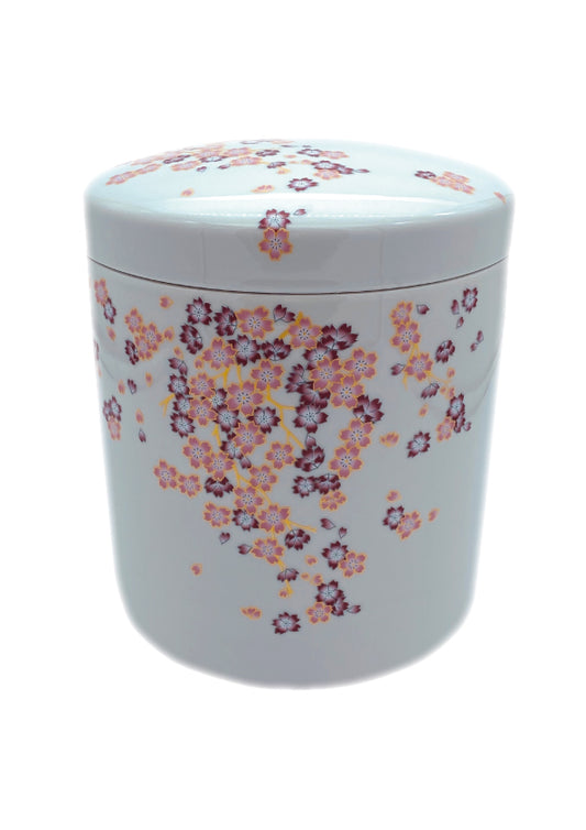 骨壺 みやび桜 白 2.5寸【名入れ対応可】