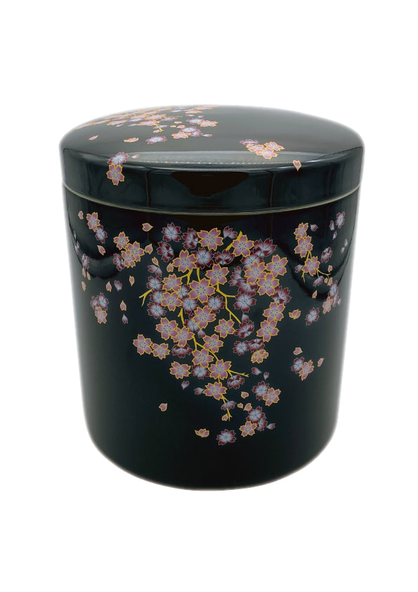 骨壺 みやび桜 黒 5寸【名入れ対応可】
