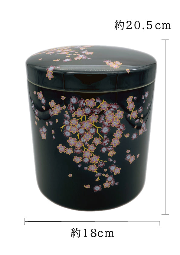 骨壺 みやび桜 黒 6寸【名入れ対応可】