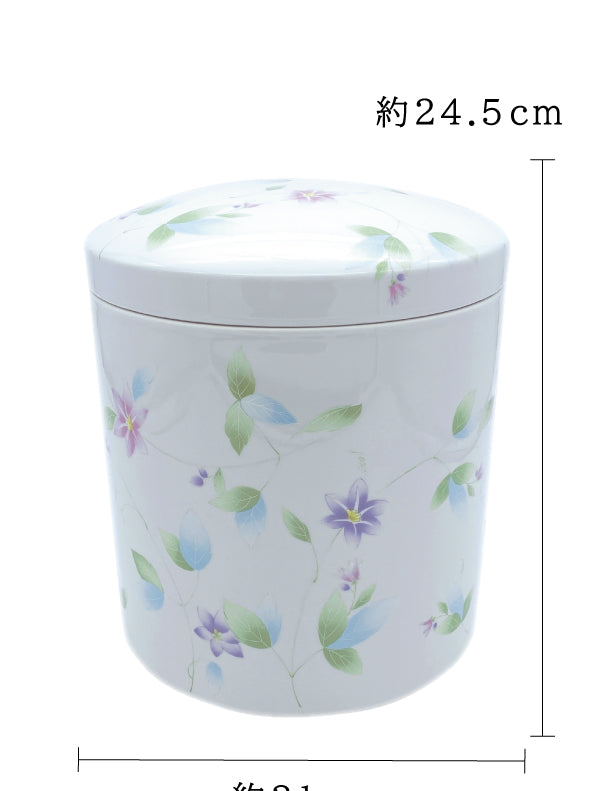 骨壺 白磁鉄仙唐草 7寸【名入れ対応可】