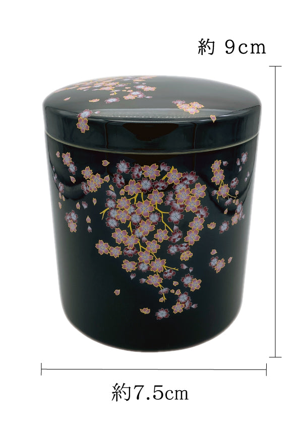 骨壺 みやび桜 黒 2.5寸【名入れ対応可】