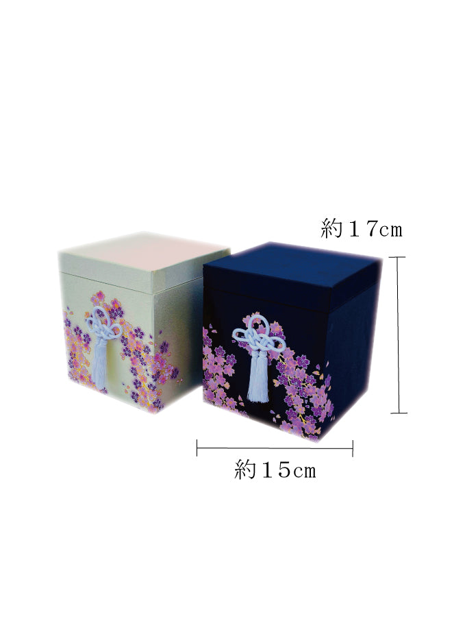 骨壺 みやび桜 黒 4寸【名入れ対応可】