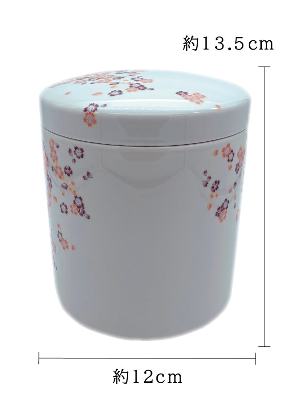 骨壺 みやび桜 白 4寸【名入れ対応可】