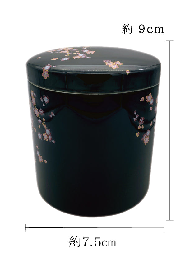 骨壺 みやび桜 黒 2.5寸【名入れ対応可】