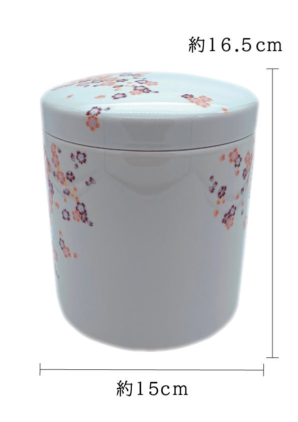 骨壺 みやび桜 白 5寸【名入れ対応可】