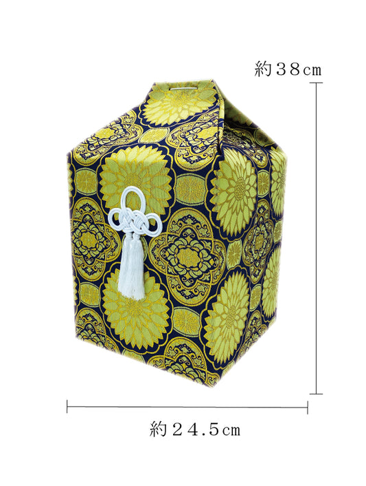 骨覆い・骨壺カバー 金襴 青 7寸