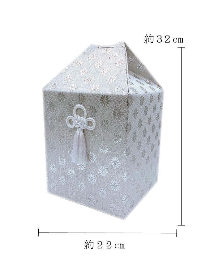 骨覆い・骨壺カバー 広金 銀 6寸