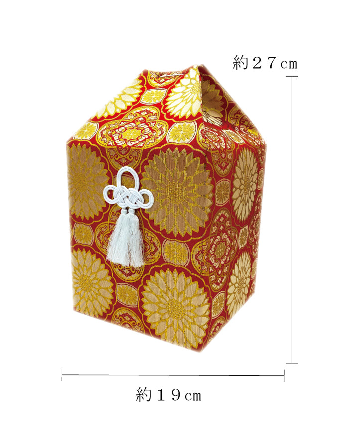 骨覆い・骨壺カバー 金襴 赤 5寸