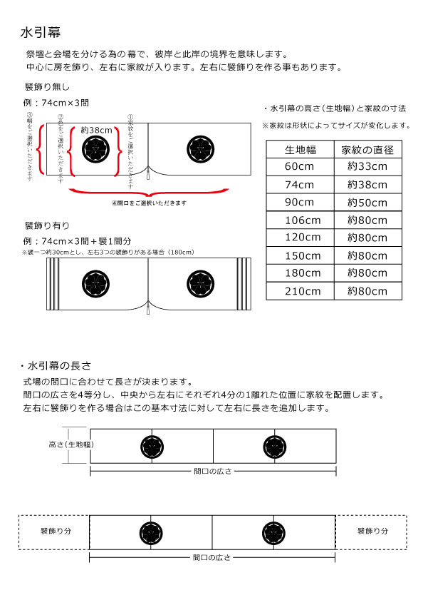 水引幕 下がり180cm