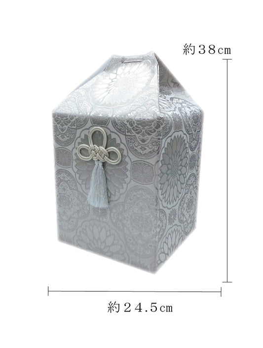 骨覆い・骨壺カバー 金襴 銀 7寸