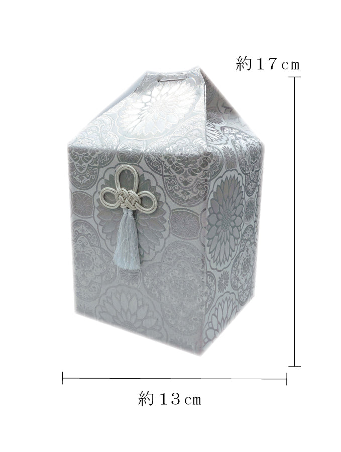 骨覆い・骨壺カバー 金襴 銀 3寸